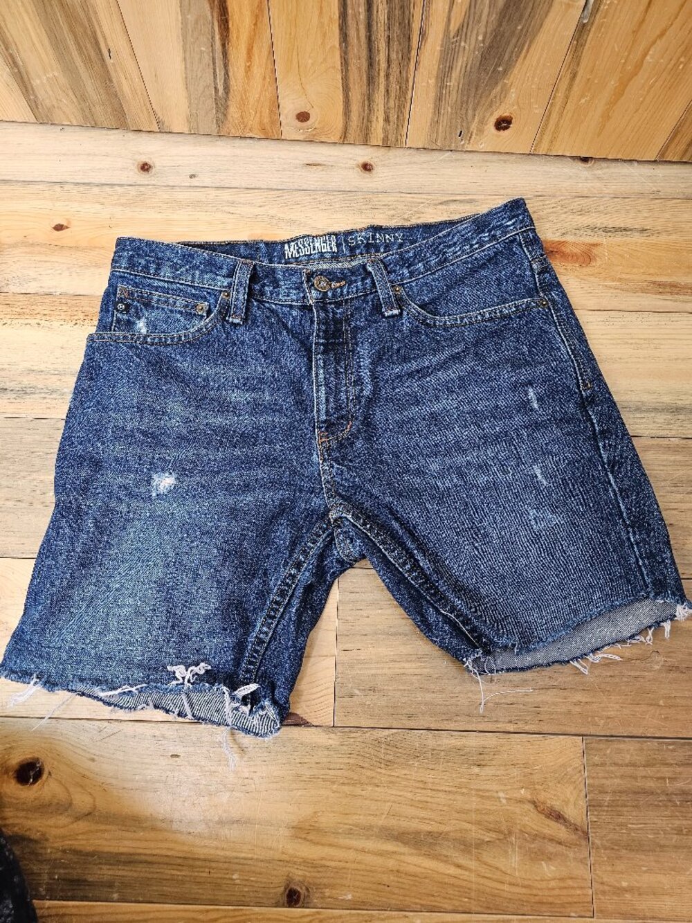 Free World Messenger Cut-Off Jean Shorts